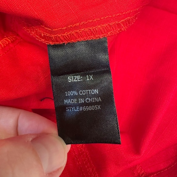 Fashion Nova Catalina Solid Cargo Red Mini Skirt Pockets Women’s Sz 1X Red New - Picture 5 of 7